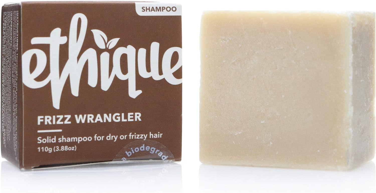 Ethique Frizz Wrangler Smoothing Solid Shampoo Bar for Dry & Damaged Hair (80 Washes) Vegan, Eco-Friendly, Plastic-Free, Cruelty-Free