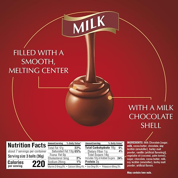 LINDT LINDOR MILK CHOCOLATE CANDY TRUFFLES, CHOCOLATES WITH SMOOTH, MELTING TRUFFLE CENTER, 8.5 OZ. BAG