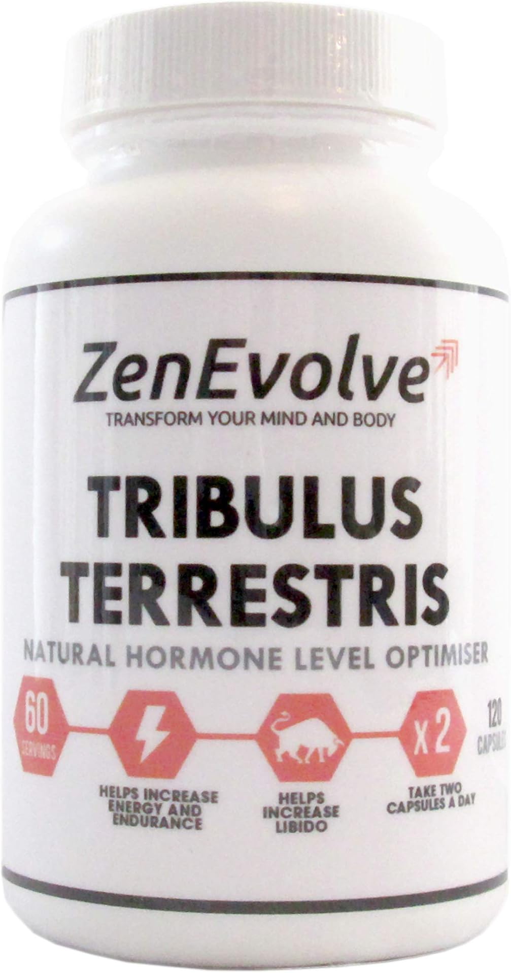 ZenEvolve Tribulus Terrestris | Premium Quality Supplement | Natural Test Booster | Boost Testosterone | Lift Mood, T Levels, Libido and Increase Energy | Maximum Drive