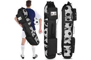 Football Bag for Team Balls, Heavy Duty Soccer Coashes Bag for 5 Football Balls - Soccer Mesh Bags for Coaching/Adjustable Sh
