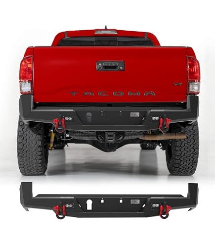 Replacement Step Bumper For Toyota Tacoma 2016-2023 - Powder Coated Black Steel, Direct Fit