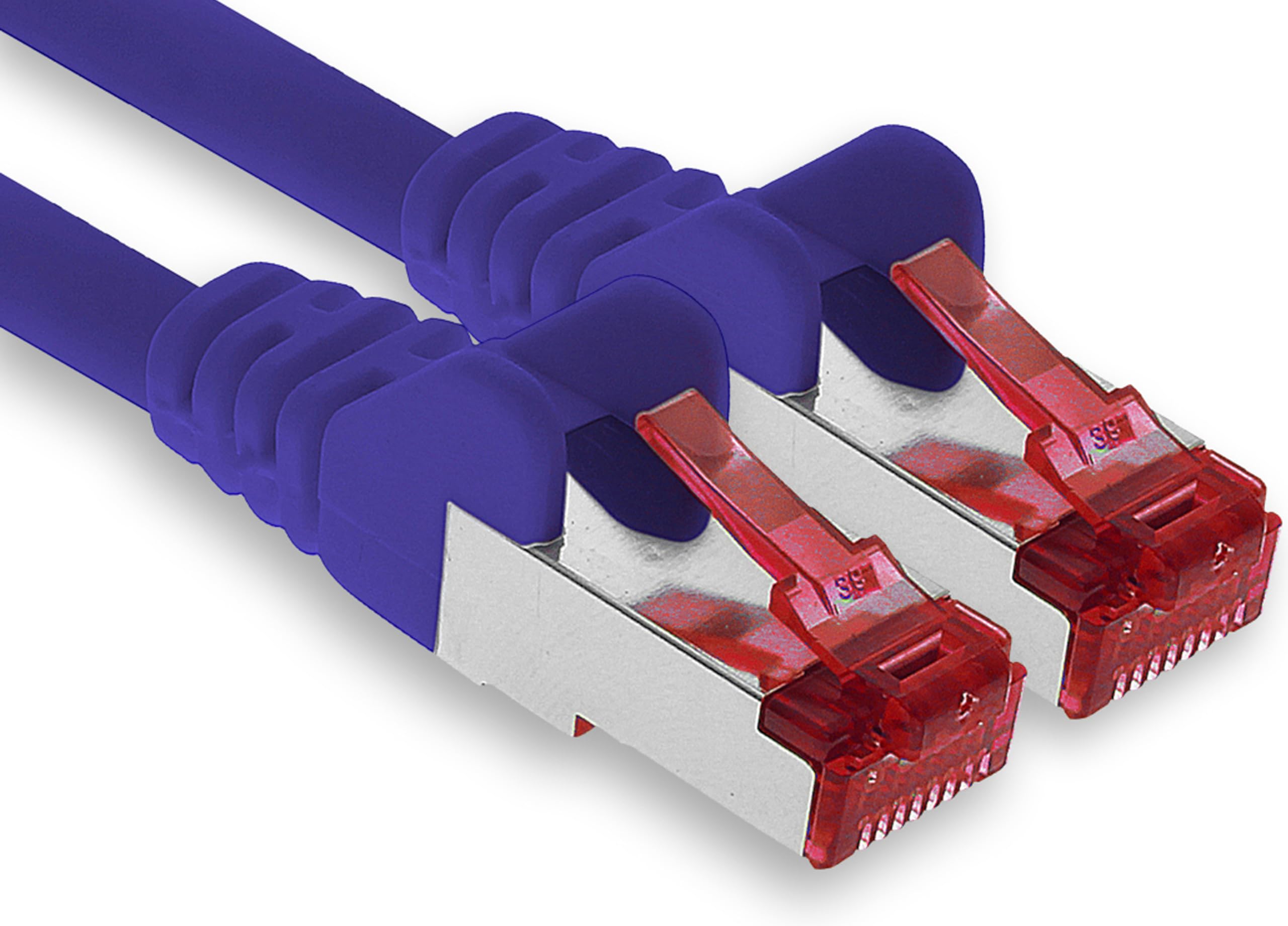 1aTTack.de - 1x 20m CAT6 patch cable S/FTP PIMF shielding CAT.6 RJ45 network cable Ethernet cable DSL LAN router switch modem patch panel - purple - 1 piece