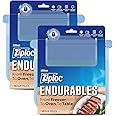 Ziploc Endurables Medium Pouch, 2 Cups, Reusable Silicone Bags and Food Storage Meal Prep Containers for Freezer, Oven, and Microwave, Dishwasher Safe, 2 Pack