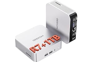 GEEKOM A6 Mini PC, Ryzen 7 6800H, 16GB DDR5 Upgradable RAM 1TB PCIe 4.0 SSD | Home Office & Multitasking, USB4, Quad 4K Display, 8K UHD, Wi-Fi 6E, Windows 11 Pro, Aluminum Design, 3-Year Warranty