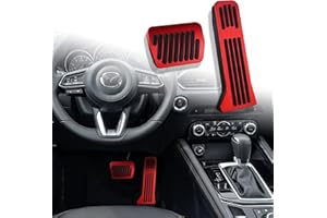 ANFOKAS Compatible with Mazda CX-5 CX-9 3 6 Accessories Anti-Slip Sporty Car Foot Pedal Covers Rest Brake Gas Accelerator Pedal Pads -Red