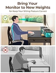Rolanstar Computer Desk with Power Outlets & LED