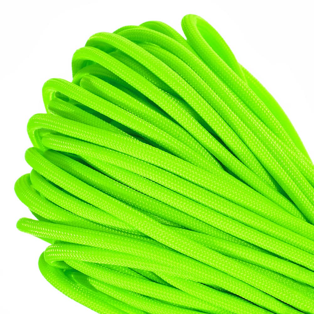 PARACORD PLANET 25 feet Mil-Spec Commercial Grade 550Lb Type Iii Nylon Paracord Safety Green