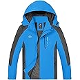 TEZO Mens Rain Jacket Waterproof with Hooded Hiking Coat Lightweight Windbreaker