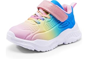 Harvest Land Toddler Glitter Tennis Shoes Slip On Boys Girls Sneakers Casual Running Shoes Woven Breathable with Soft Soled Sports Hook-Loop Outdoor Shoes