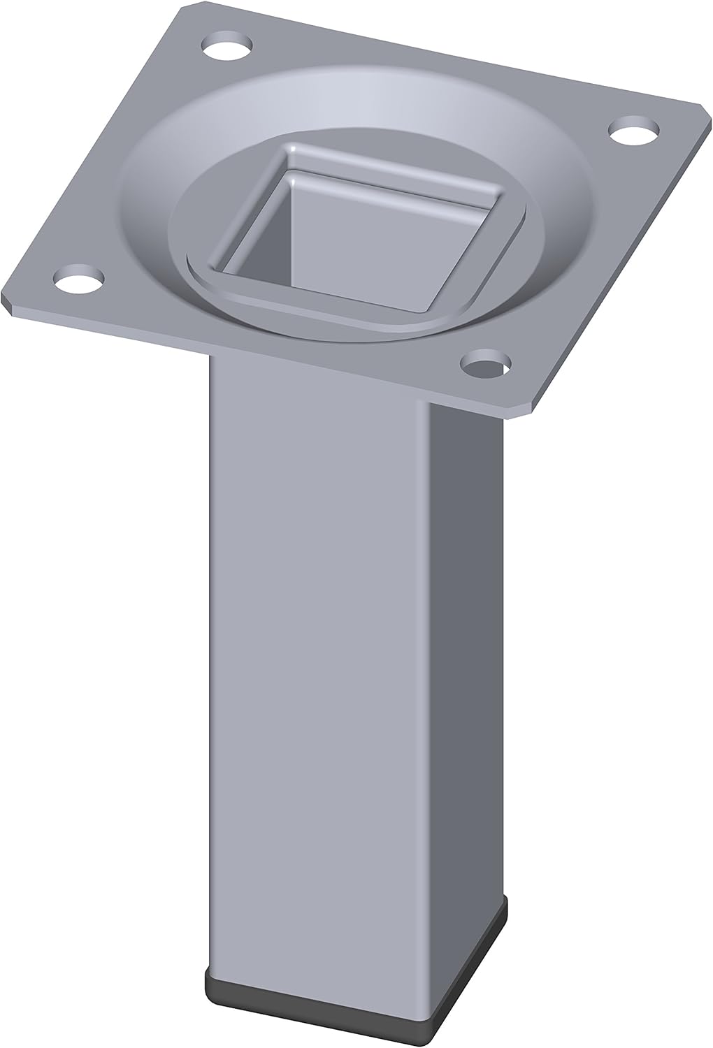 Element System 18133-00353 100 mm Length 25 x 25 mm mm Diameter Square Steel Pipe Furniture Legs includes Screw-Mounting Plate Chrome (4-Piece)