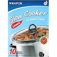 WRAPOK Slow Cooker Liners Kitchen Disposable Cooking Bags BPA Free for Oval or Round Pot, Small Size 11 x 16 Inch, Fits…