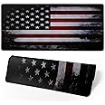 Gaming Mouse Pad American Flag Mouse Mat Non-Slip Rubber Carpet Pad for Computer Keyboard & Gaming Accessories 31.5×11.8 Inches