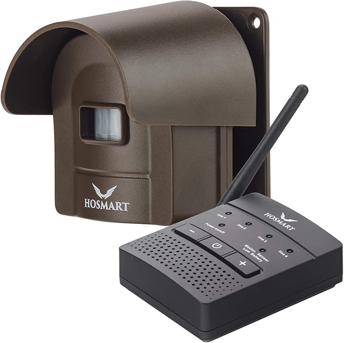 1/4 Mile Long Range Hosmart Rechargable Wireless Driveway Alarm System