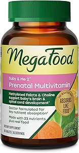 MegaFood Baby & Me 2 Prenatal Vitamin and Minerals - Vitamins for Women - with Folate (Folic Acid Natural Form), Choline, Iro