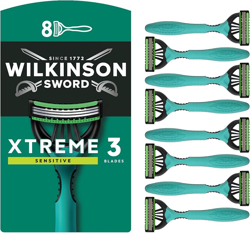 Wilkinson Sword Xtreme 3 Sensitive Disposable Razors 8 Pack for Men