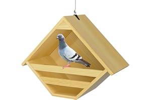 NALWORT Dove Nesting Box, Solid Wood Mourning Dove Nesting Box, Birdhouses for Outdoors, Pigeon House with Nesting Pads and Hanging Rope, 11.2" H x 6" D x 14" W