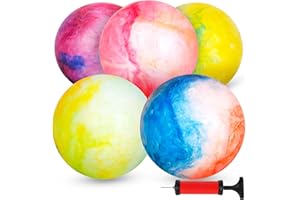 3 otters 5-Pack 12-Inch Playground Balls, Sensory Kickball & Dodgeball Set with Air Pump for Indoor/Outdoor Sports, Kids Games and Party Favors