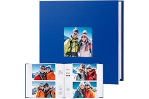 XFVEIWOO Photo Album 4x6 240 Photos with Writing Space, 4x6 Photo Album Leather Cover with Front Window, 4x6 Picture Album, 240 Photos 4x6 Photo Album Book for Wedding Kids Travel Family Baby Pictures (Blue)