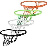 Evankin Men's Fishnet Underwear Mesh Sexy G-Strings See Through Thongs Bikini Pouch Underpants Breathable T-back