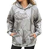 Yousify Womens Camo Hoodies Oversized Fleece Sweatshirts Fall Fashion Long Sleeve Pullover Winter Clothes with Pockets