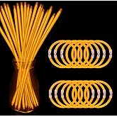 NUDALA 200 Pcs Orange Glow Sticks Bracelet Necklaces Bulk Glow in The Dark Party Supplies 8” Light Stick Pack with Connectors Bright Color Light Up Toys for Halloween Christmas Birthday Carnival