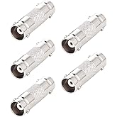 BNC Female to Female, 5-Pack BNC Barrel Connector Coupler, Extend Cables on CCTV Camera Survelliance System