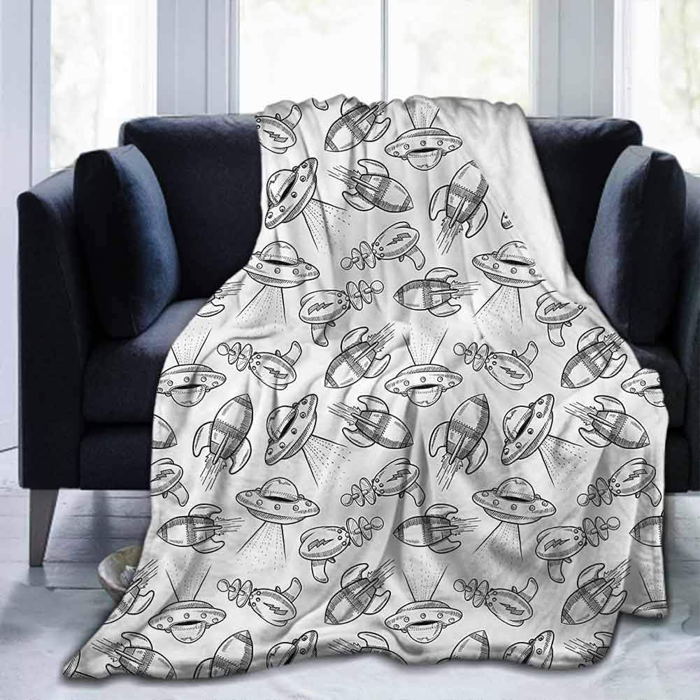 dsdsgog Soft Bed Blanket Outer Space,Spaceship Flying
