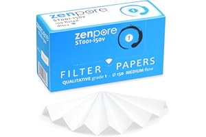 15 cm Fluted Filter Paper, Pre-Pleated (Folded), Qualitative Grade 1 - ZENPORE Medium Flow 150 mm (100 discs)