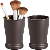 iDesign Plastic Bathroom Tumbler, Bronze, Set of 2 | Countertop or Vanity Storage