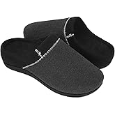 ERGOfoot Orthotic Slippers with Arch Support, Ideal for Plantar Fasciitis, Flat Feet, Heel Pain Relief, Slip on Clog Indoor Outdoor House Shoes with Anti-Skid Rubber Sole