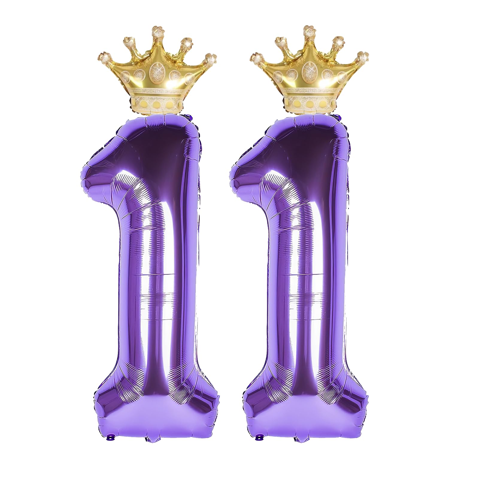 Photo 1 of 11 Number Balloon Purple 40 inch Big Foil Crown Helium 11th Balloons for 11 Year Old Boy Girl Birthday Party Decorations Wedding Anniversary Events Supplies
