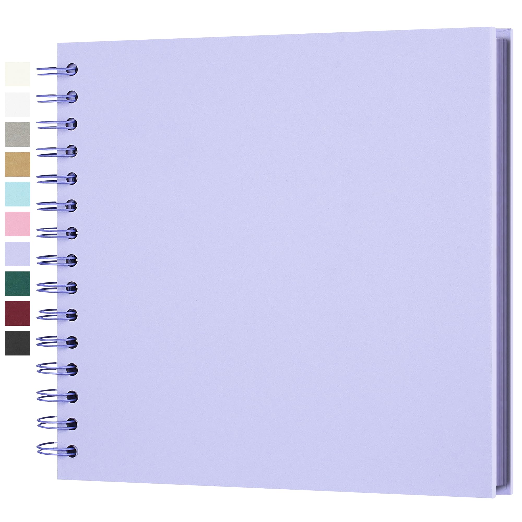 Yopih DIY Scrapbook Album 20.5x20.5 cm Hardcover Kraft Paper Scrap Book with 20 Sheets Memory Book for Family and Wedding Photography, Light Purple