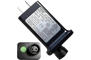 Yowin 30V 6W Class 2 Power Supply 120V AC 60hz Christmas Tree Lights Adapter with 6h Timer, 8 Modes Power Supply Waterproof Inflatable Plug Replacement, 2 Pin LED Driver Connector for Outdoor Lights