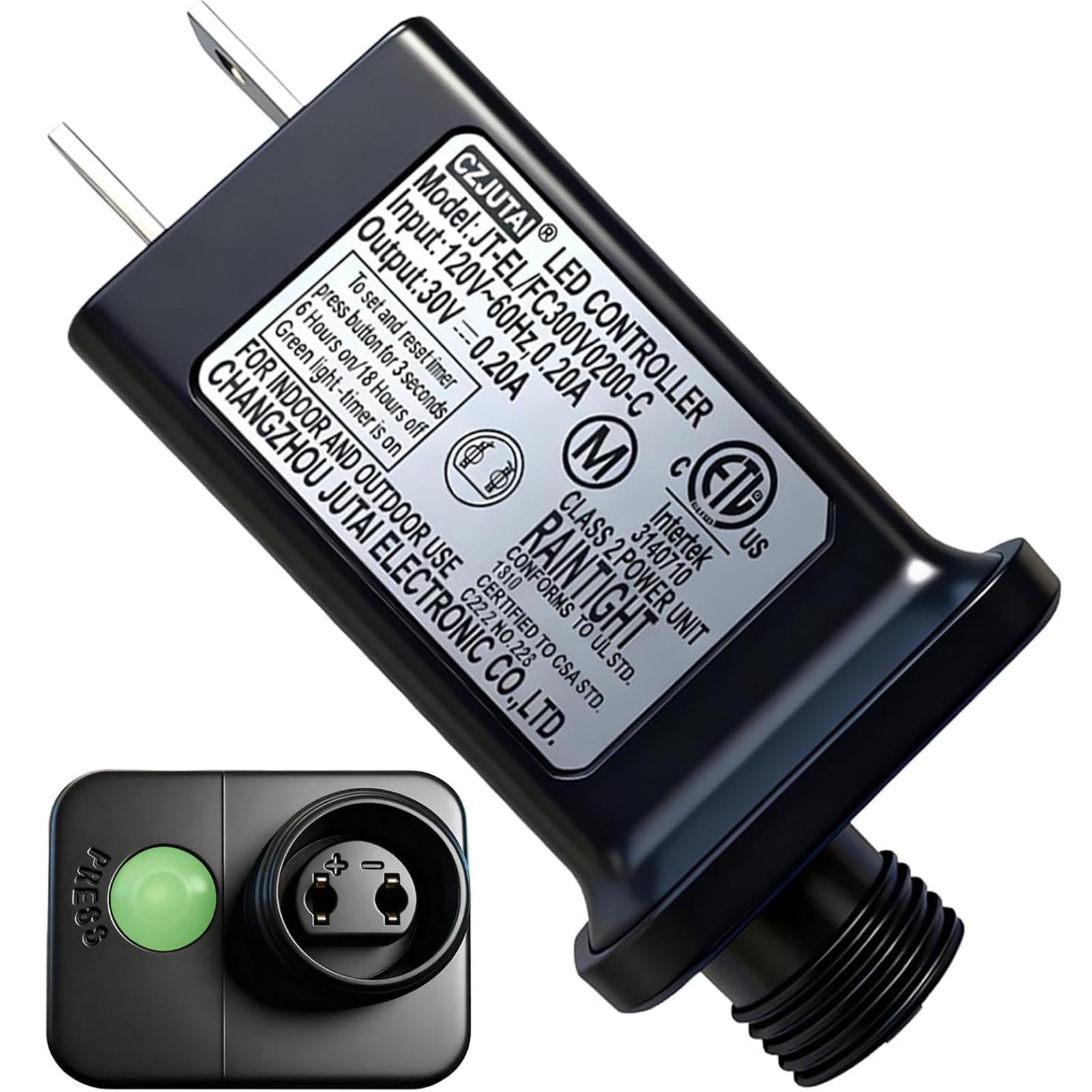 Photo 1 of Yowin 30V 6W Class 2 Power Supply 120V AC 60hz Christmas Tree Lights Adapter with 6h Timer, 8 Modes Power Supply Waterproof Inflatable Plug Replacement, 2 Pin LED Driver Connector for Outdoor Lights