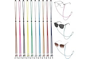 KINYFY 10 Pcs Glass Holder Straps, Adjustable Eyewear Retainer Lanyard Cord, Sunglass Eyeglass Chains Around Neck for Men Women Kids