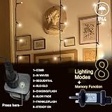 Gresonic 300LED Fairy Lights Green Cable 8 Modes IP44 Plug In 132ft view 3