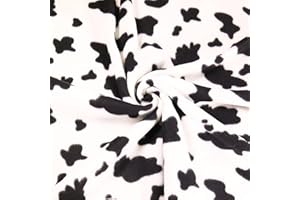 FabricLA Ultra-Soft Polar Fleece Fabric by The Yard |2 Yard 72” x 60” | Lightweight, Warm & Cozy| Ideal for Throw Blankets, Pillow Covers,PJ Pants| Perfect for DIY Projects | Cow Black White