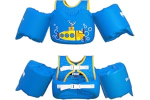 Dark Lightning USCG Coast Guard Approved Toddler Swim Vest for Age 2/3/4/5/6/7 Years Old, Kids Life Jackets with Arm Floaties 30-50 Pounds,Baby Water Wings in Sea/Pool/Puddle