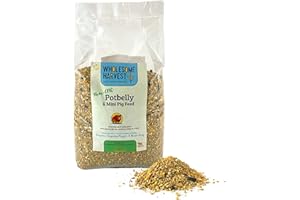 Wholesome Harvest All-Grain Non-GMO Potbelly & Mini Pig Feed - 12% Protein for Mature Pigs - Fortified with Vitamins A, D, E, Minerals, and Kelp - 10 lb Bag