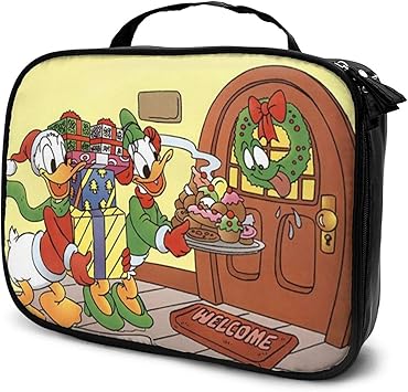 Amazon Co Jp ドナルドダックと彼女の黛西は友達の家にプレゼントをあげています 化粧ポーチ 安い 旅行用 可愛い 人気 オシャレ 大容量収納 シンプル使いやすい 多機能 メイクポーチ Generic