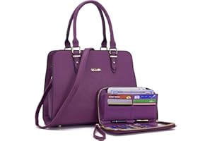 Qiyuer Satchel Purses For Women Top Handle Bag Purse And Wallet Set Work Tote Bags 2pcs