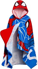 Spider-Man Hooded Towel 100% Cotton Poncho Kids Bath Beach Wrap view 8