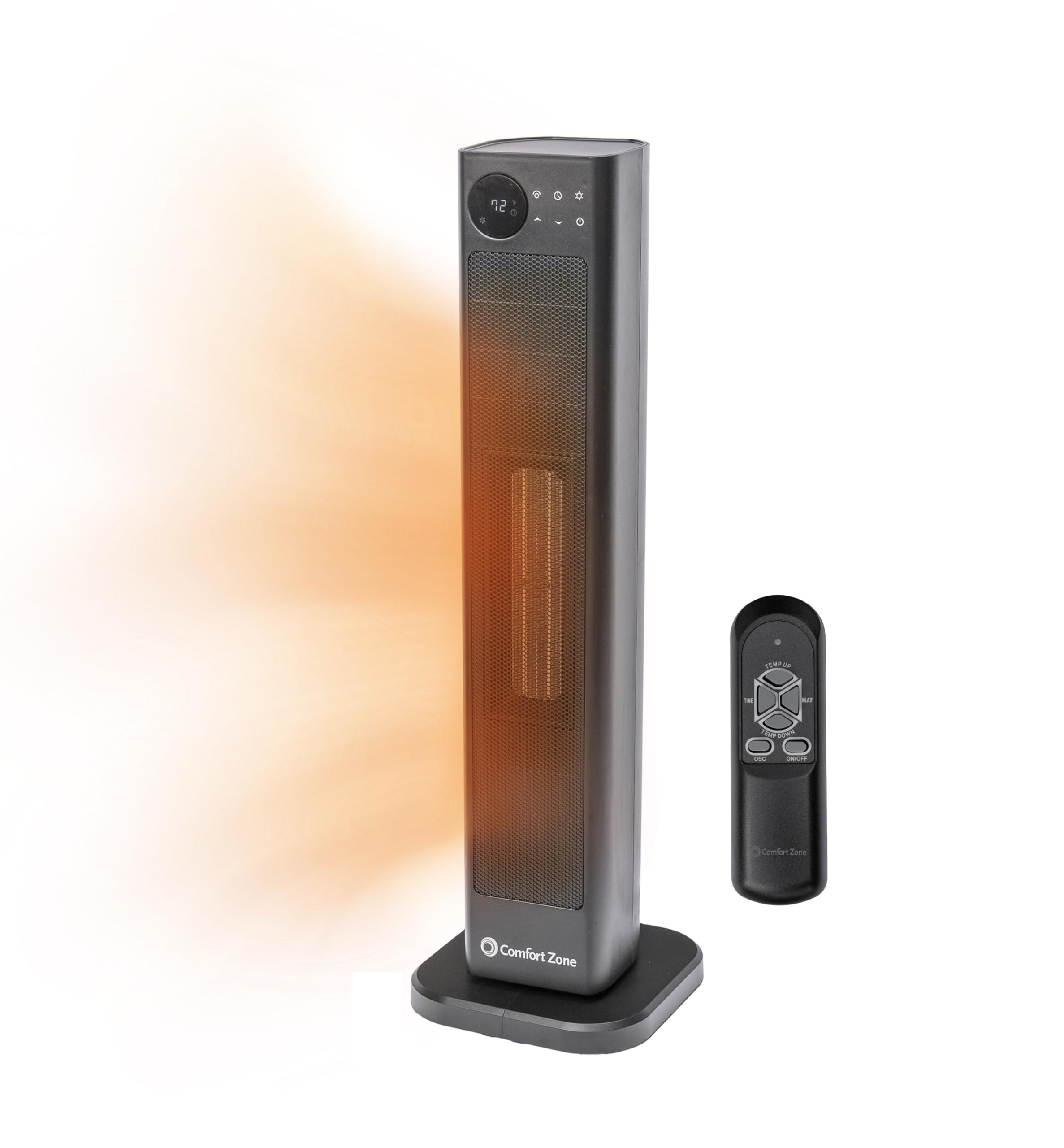 Photo 1 of ***(MISSING PART -SELLING AS IS )***Comfort Zone Oscillating Tower Space Heater for Indoor Use, 30 inch, Digital Adjustable Thermostat, Timer, LCD Display, Safety Tip Over Switch, Overheat Protection, 1500w, MT1030