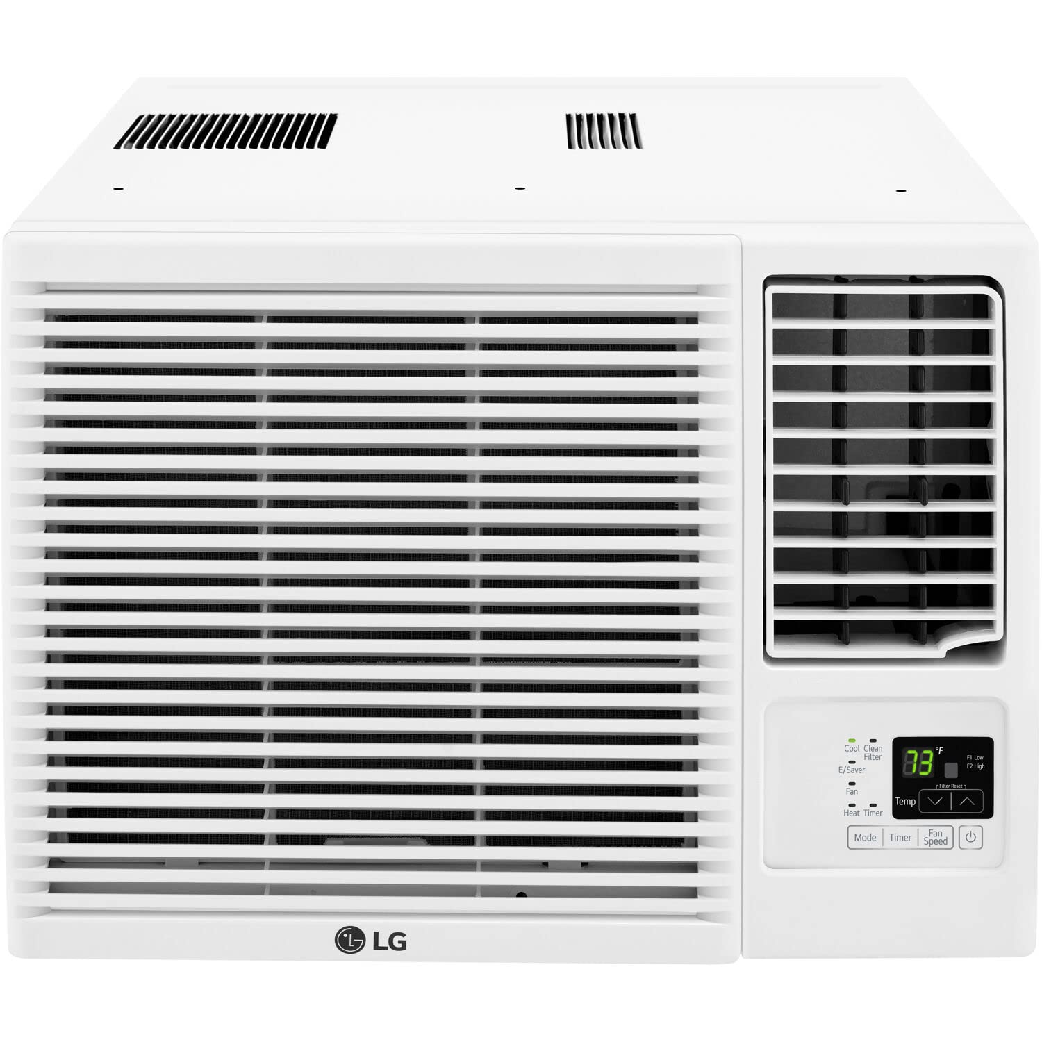 LG 7,600 BTU Window Air Conditioner with Heat, 115V, Cools 330 Sq.Ft. for Bedroom, Living Room, Apartment, with Remote, 2 Speeds, Slide In-Out Chassis, 24-hour Timer, White