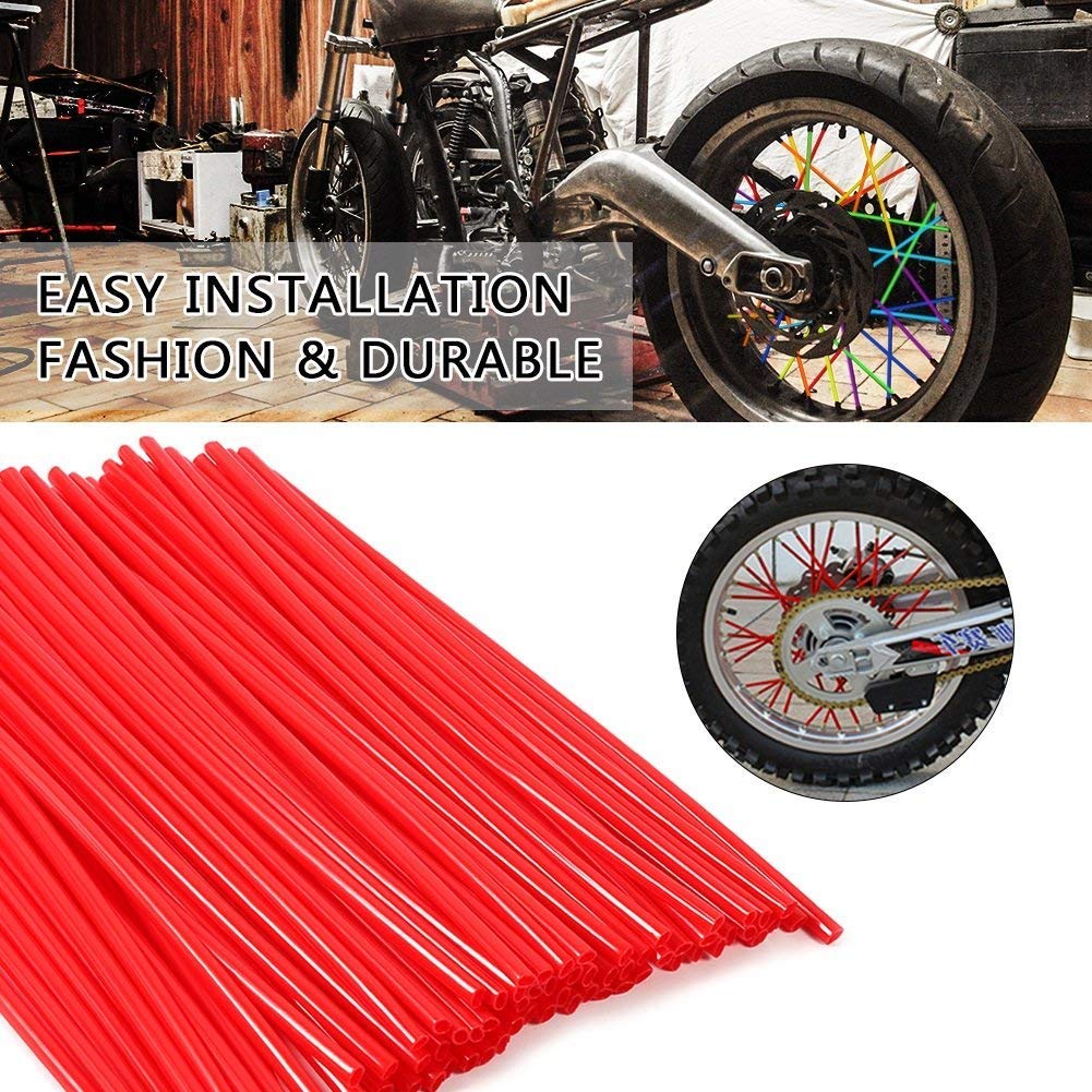 Auto Et Moto Jantes 8 Couleurs 黄色 Wastuo 72pcs Couvres Rayons Moto Spokes Skins Set Protections Universelles Pour Roues Et Jantes Motocross Motos Vtt