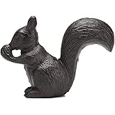 BRASSTAR Cast Iron Squirrels Eating Pine Cones Statue Garden Home Office Desk Decor Paperweight Collection Animal Figurine TQGJPT639