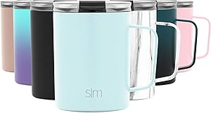 Simple Modern Scout Insulated Coffee Travel Mug with Handle Stainless Steel Cup for Men, Women, 12oz, Seaside