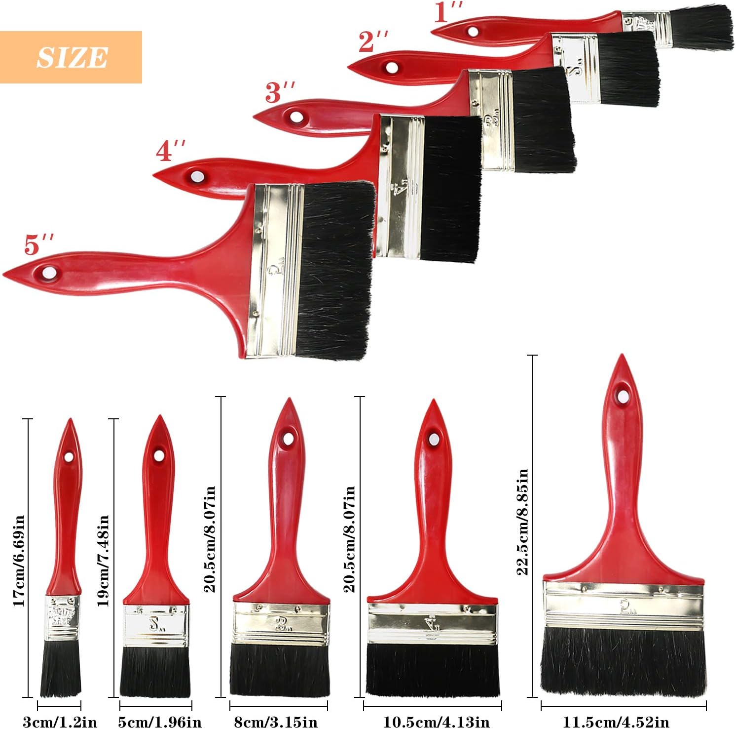 5pcs Decorating Paint Brush Set, Professional Paint Brushes for