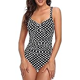 Tempt Me Women Ruched Slimming One Piece Swimsuits Tummy Control Vintage Bathing Suits