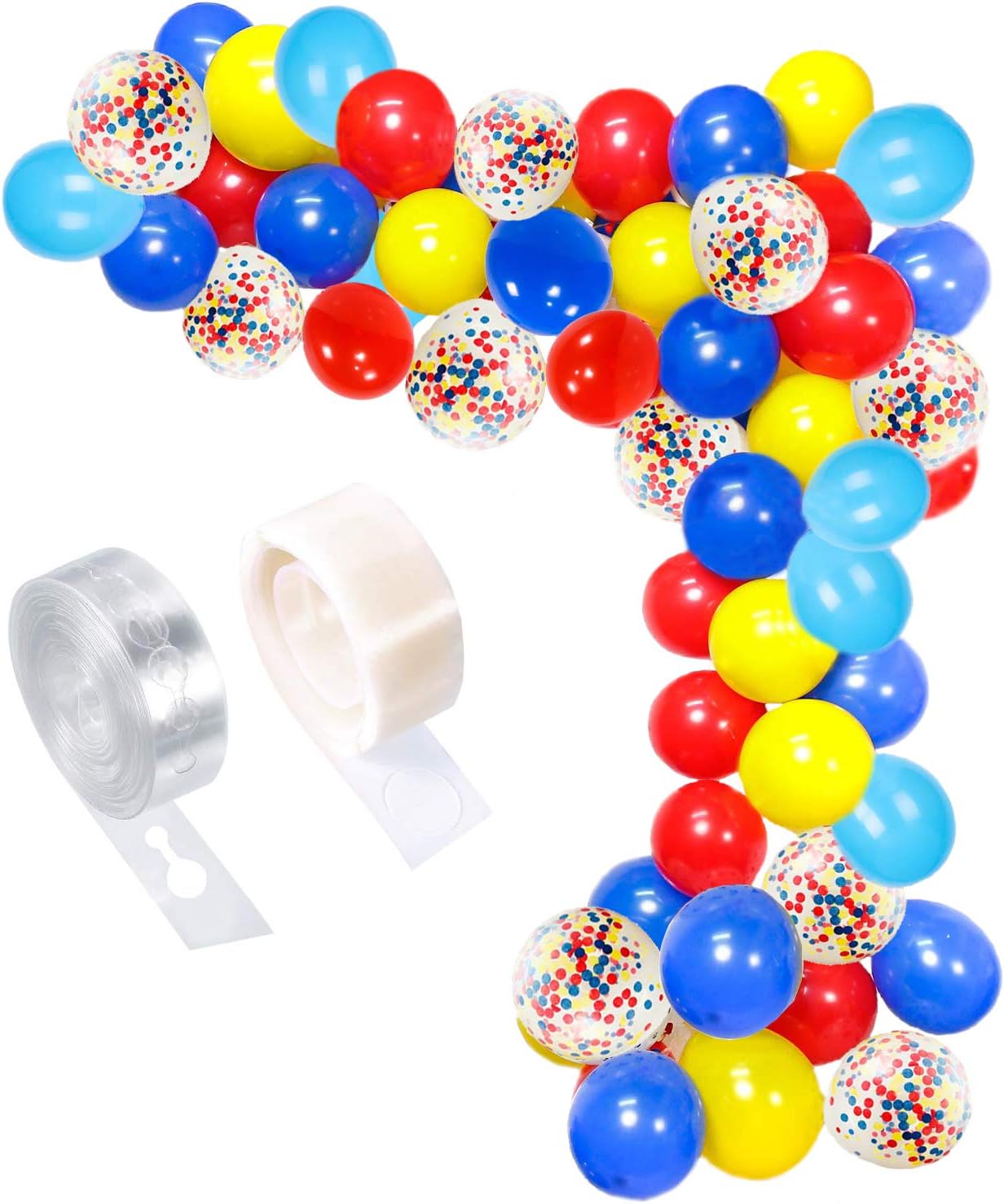 Circus Party Balloons Arch Kit, 80pcs Red Yellow Blue Confetti Latex Balloons Garland Set for Carnival Circus Party Decorations,Baby Shower, Paw Birthday Party
